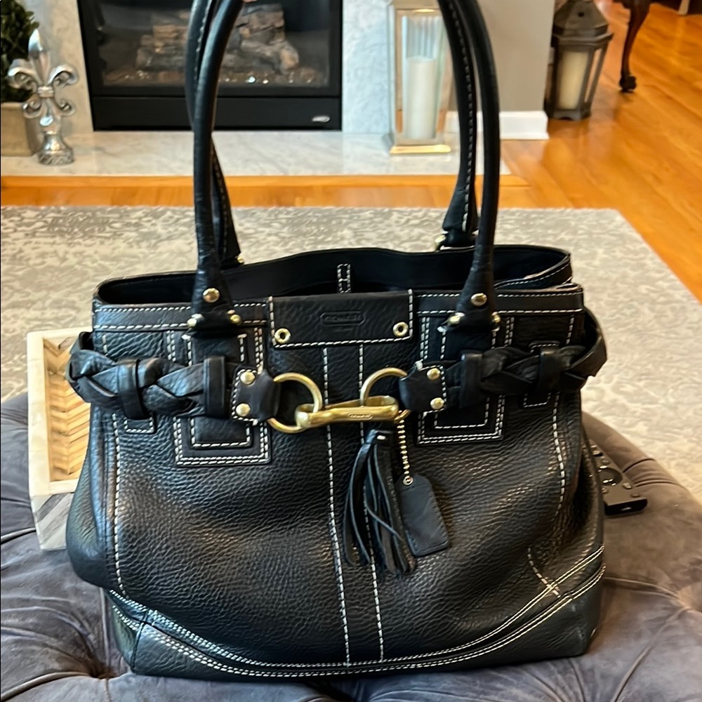 Coach Black Leather Tote Bag 10530
